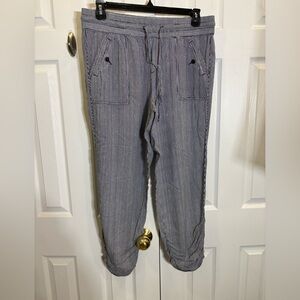 Women’s Striped White and Navy Pants